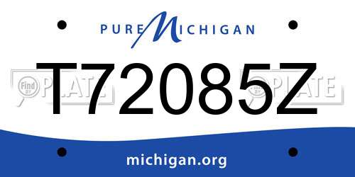 T72085Z Michigan License Plate