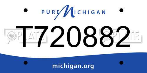 T720882 Michigan License Plate