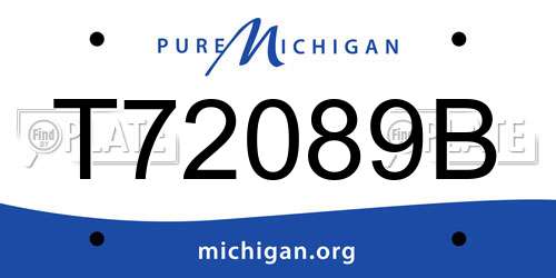 T72089B Michigan License Plate