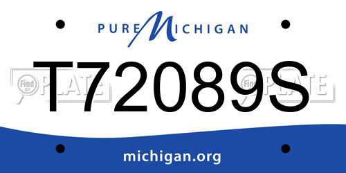 T72089S Michigan License Plate