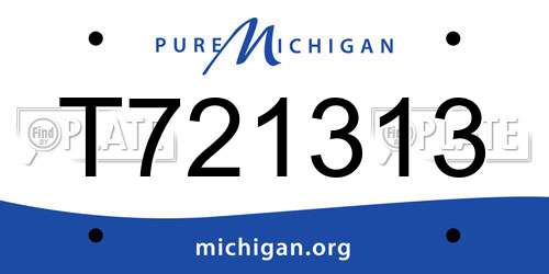 T721313 Michigan License Plate