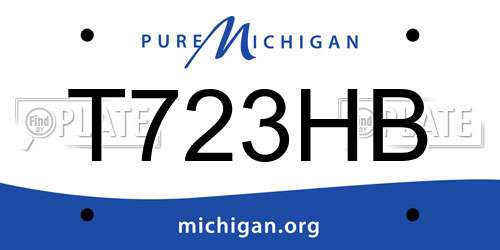 T723HB Michigan License Plate