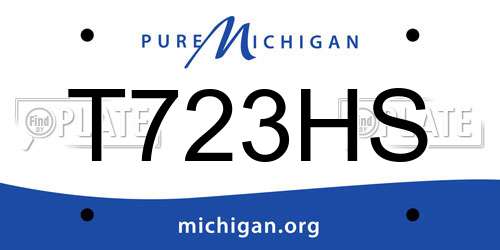 T723HS Michigan License Plate