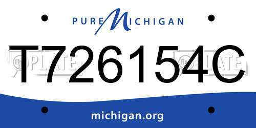 T726154C Michigan License Plate
