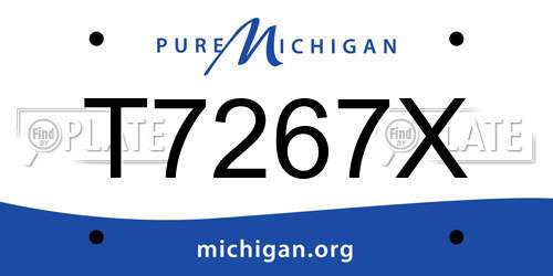 T7267X Michigan License Plate