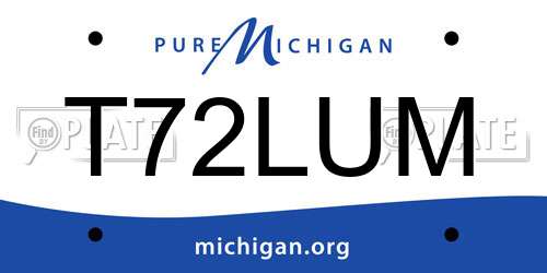 T72LUM Michigan License Plate