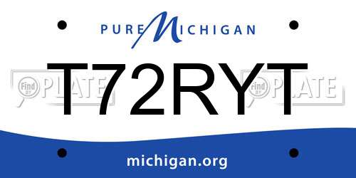 T72RYT Michigan License Plate