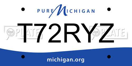 T72RYZ Michigan License Plate