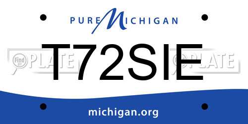 T72SIE Michigan License Plate