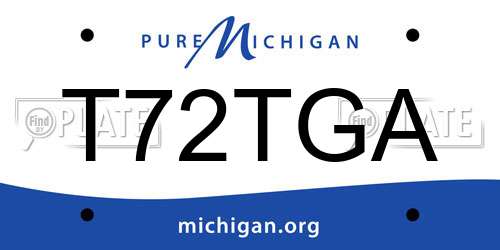 T72TGA Michigan License Plate
