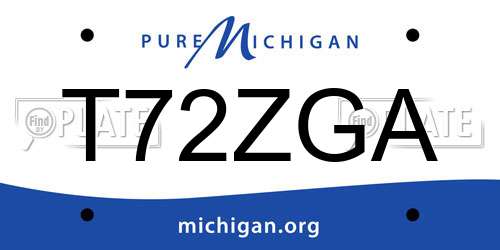 T72ZGA Michigan License Plate