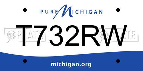 T732RW Michigan License Plate