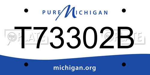 T73302B Michigan License Plate