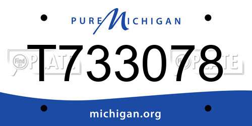 T733078 Michigan License Plate