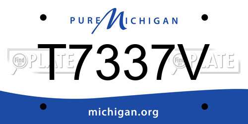 T7337V Michigan License Plate