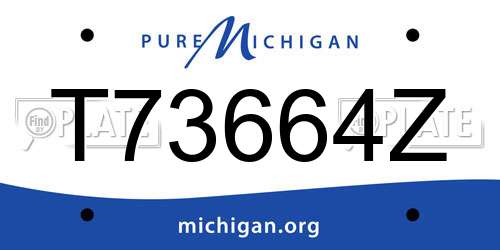 T73664Z Michigan License Plate