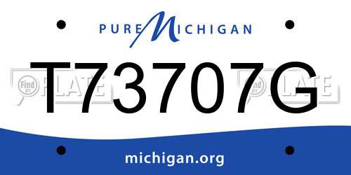 T73707G Michigan License Plate