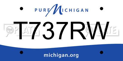 T737RW Michigan License Plate