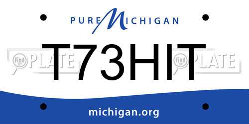 T73HIT Michigan License Plate