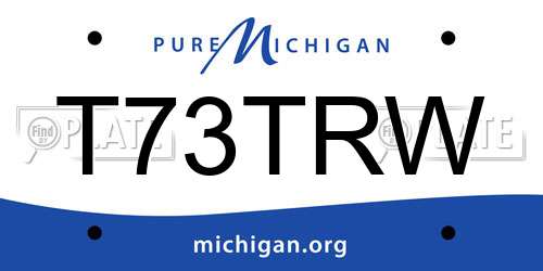 T73TRW Michigan License Plate