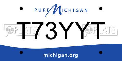 T73YYT Michigan License Plate