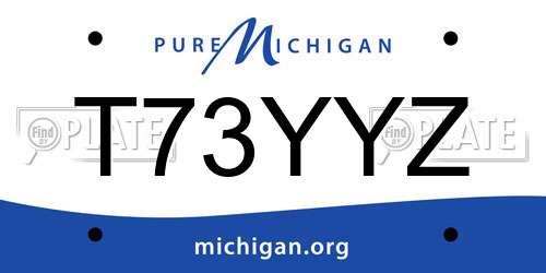 T73YYZ Michigan License Plate