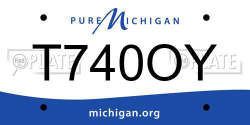 T740OY Michigan License Plate