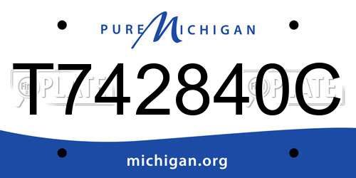 T742840C Michigan License Plate