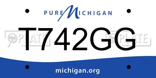 T742GG Michigan License Plate