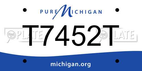 T7452T Michigan License Plate