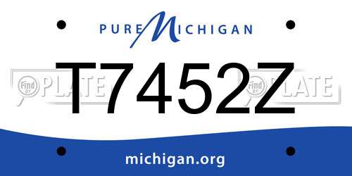 T7452Z Michigan License Plate