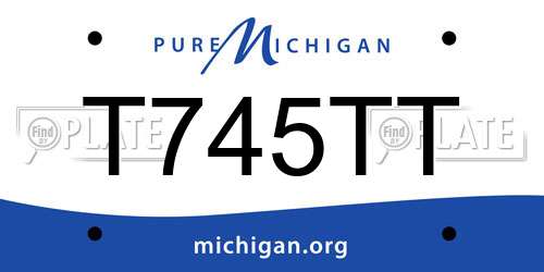 T745TT Michigan License Plate