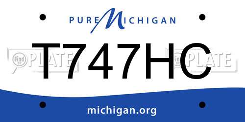T747HC Michigan License Plate