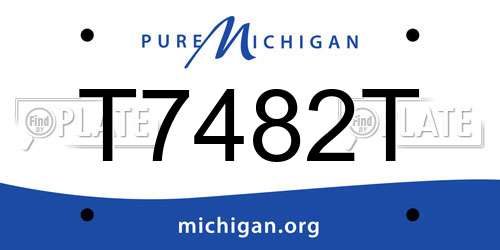 T7482T Michigan License Plate
