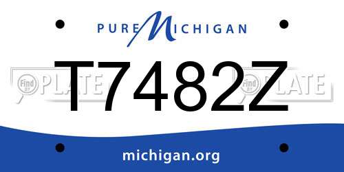 T7482Z Michigan License Plate