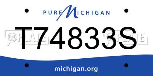 T74833S Michigan License Plate