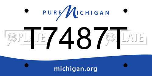 T7487T Michigan License Plate