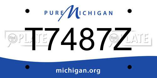 T7487Z Michigan License Plate
