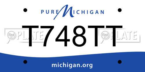 T748TT Michigan License Plate