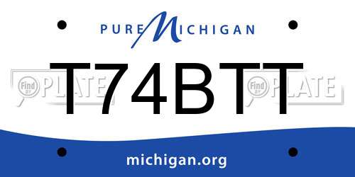 T74BTT Michigan License Plate