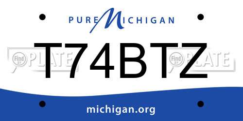 T74BTZ Michigan License Plate