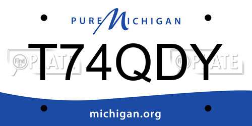 T74QDY Michigan License Plate