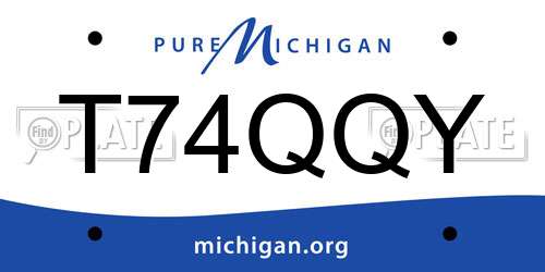 T74QQY Michigan License Plate