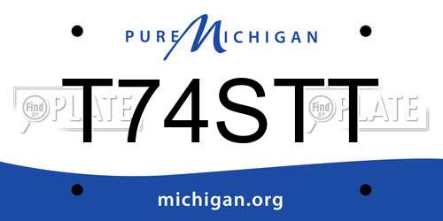 T74STT Michigan License Plate