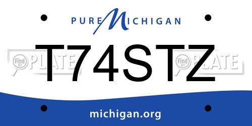 T74STZ Michigan License Plate