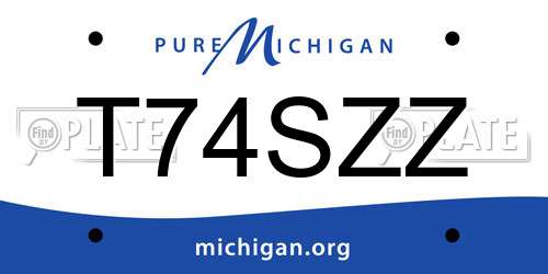 T74SZZ Michigan License Plate