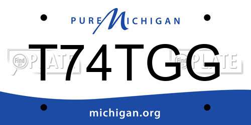 T74TGG Michigan License Plate