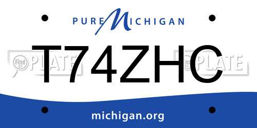 T74ZHC Michigan License Plate