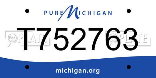 T752763 Michigan License Plate