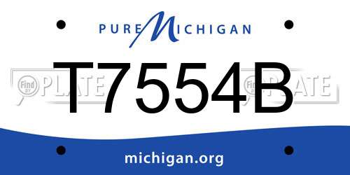 T7554B Michigan License Plate